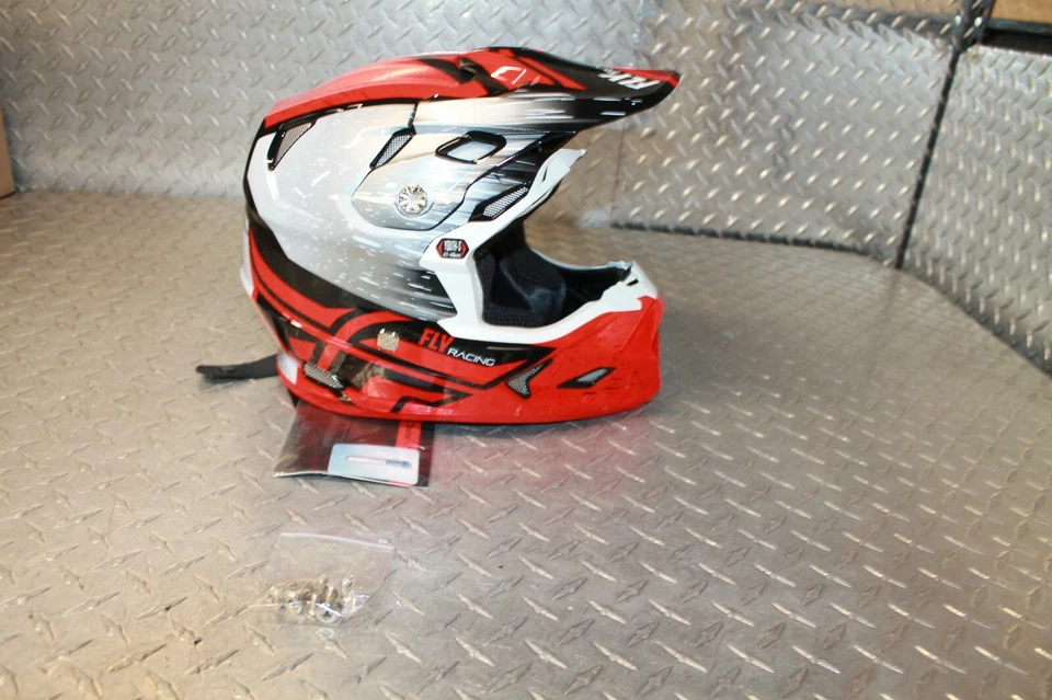 Casco de resina de toxinas FLY Racing rojo/negro juvenil pequeño nuevo 73-8522 YS Foto 2 de 4
