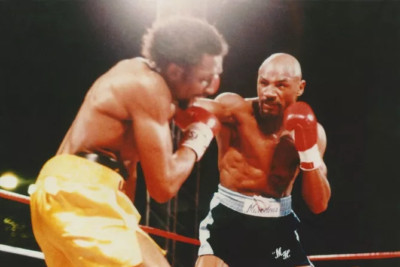 1985 Tommy Hearns vs MARVELOUS MARVIN HAGLER Hochglanz 4x6 Foto