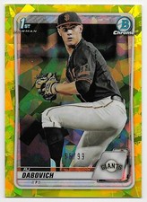 2020 Bowman Draft Chrome Sapphire RJ DABOVICH Refractor YELLOW #65/99