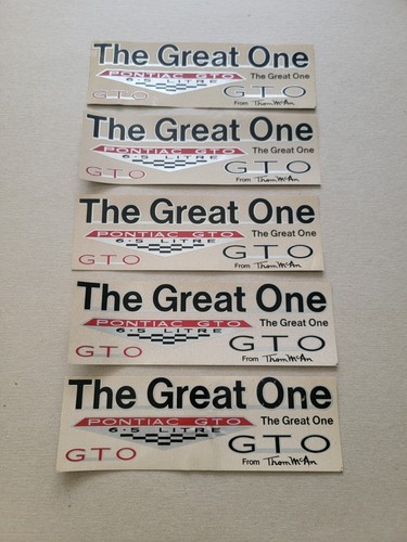 1966 Pontiac GTO Stickers Decals Thom McAn Promo Give Away Contest Lot of 5 Vtg