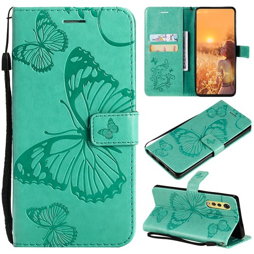 Butterfly Pattern PU Leather Flip Wallet Case Cover for LG K12 Plus V40 K10 V30 - Picture 13 of 20