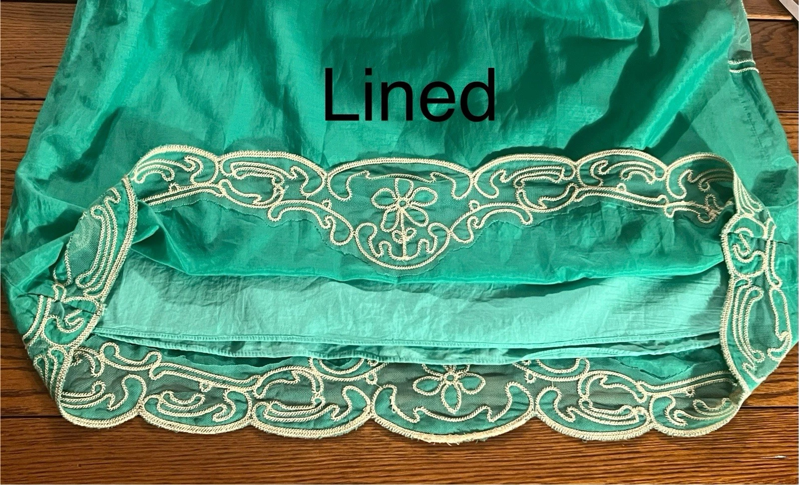 VALENTINO Abito slip seta con applicazioni in rete e pizzo verde smeraldo M foderato cotone anni 90 Y2K