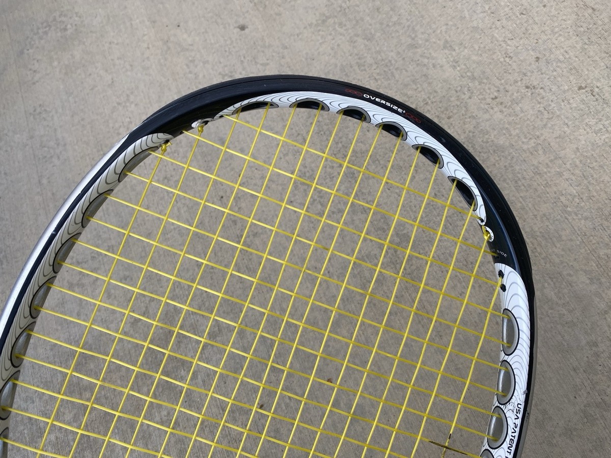 ラケット(硬式用) prince O3 OVERSIZE+ USA PATENT Prince O3 Silver Triple Threat Oversize Tennis Racquet Head