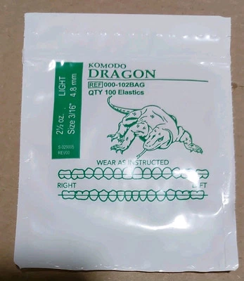 American Orthodontics Elastics KOMODO Dragon