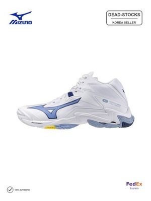 Mizuno Wave Lightning Z8 Mid Volleyball - White Blue - V1GA240597 Expeditedship