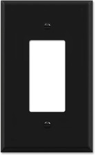 OVERSIZED 1 Gang Rocker - Decora Black Metal Wall Plate - Switch Plate for Decor
