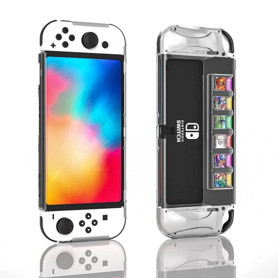 Nintendo Switch OLED Crystal Protector Case With Grip and 6 Game Card Slot - Image 4 of 4