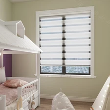 85% Blackout Window Shade Dual Zebra Roller Blinds Curtains,Easy To Install