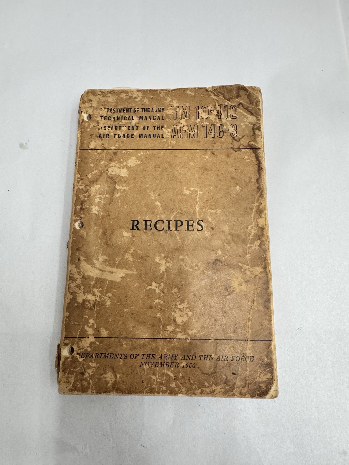 Libro Técnico Fuerza Aérea del Ejército de los Estados Unidos TM 10-412-AFM 146-3 1950 Recetas Era de la Guerra de Corea