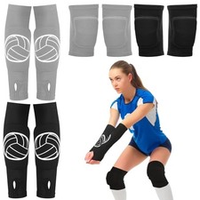 2 Set Volleyball Knee Pads and Volleyball Arm Sleeves with Black, Gray