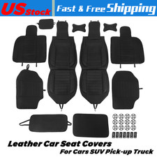 Leather Car Seat Covers for Cars Pick-up Truck Universal Full Set