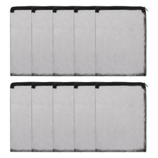 Aquarium Filter Media Bags Fine Mesh Bag with Zipper 16"x12" Black 10Pcs
