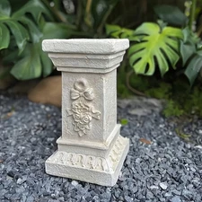 Garden Decorative Column, 12" Retro Elegant White Ancient Greek Roman Column