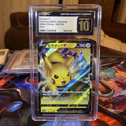 Pikachu V Pokémon 2021 Japanese VMAX Climax 045/184 Holo CGC PRISTINE 10