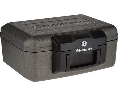 SentrySafe Small Portable Fire Safe Key Lock 30 min Gray 14.3x11x6.1 2 Keys