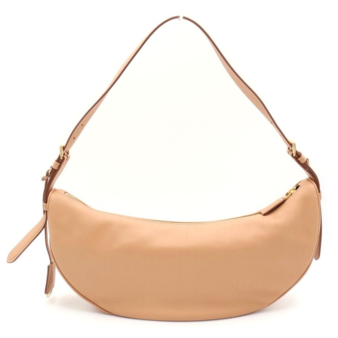 PRADA Demi Lune Large Crossbody Bag One Shoulder Handbag Beige Leather Used f5ca image 2