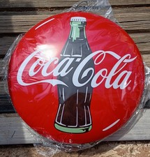 16 Coca Cola Metal Dome sign with glass bottl...
