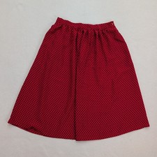 Russ Vintage 90s Women's Skirt Size 14 Red Polka Dot Midi A-Line