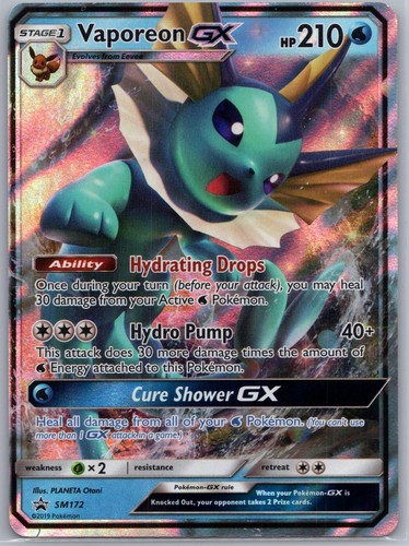 Vaporeon GX - SM172 Holo Promo Sun & Moon Promo Pokemon Lightly Played