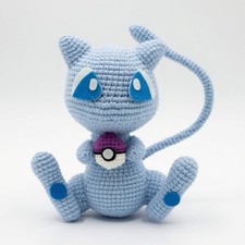 Handmade Pok mon Mew Crochet Plush Amigurumi Stuffed Toy Small 6
