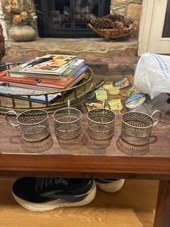 Portabicchieri vintage Webster Company in argento sterling 4 singoli