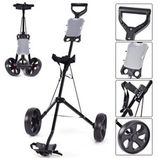 6lbs Golf Push Cart - Steel Frame, Foldable Design, 9.5" Ball Bearing Wheels