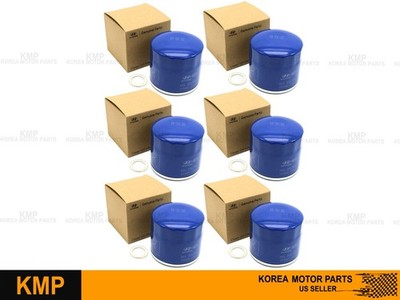 6PCS  Oil Filters & Washers for Hyunai Kia 26300-35505 / 26300-35600