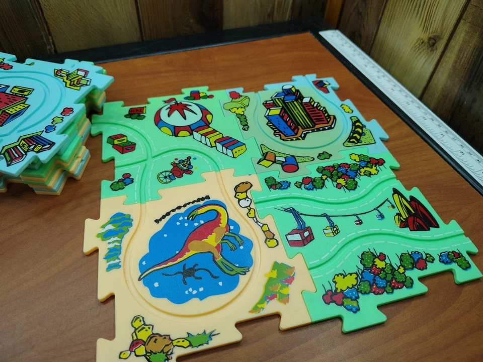 Puzzle Track Animals and Scenery 14 Pieces Snap Together Toy Playset 5" Assorted - Image 2 of 3