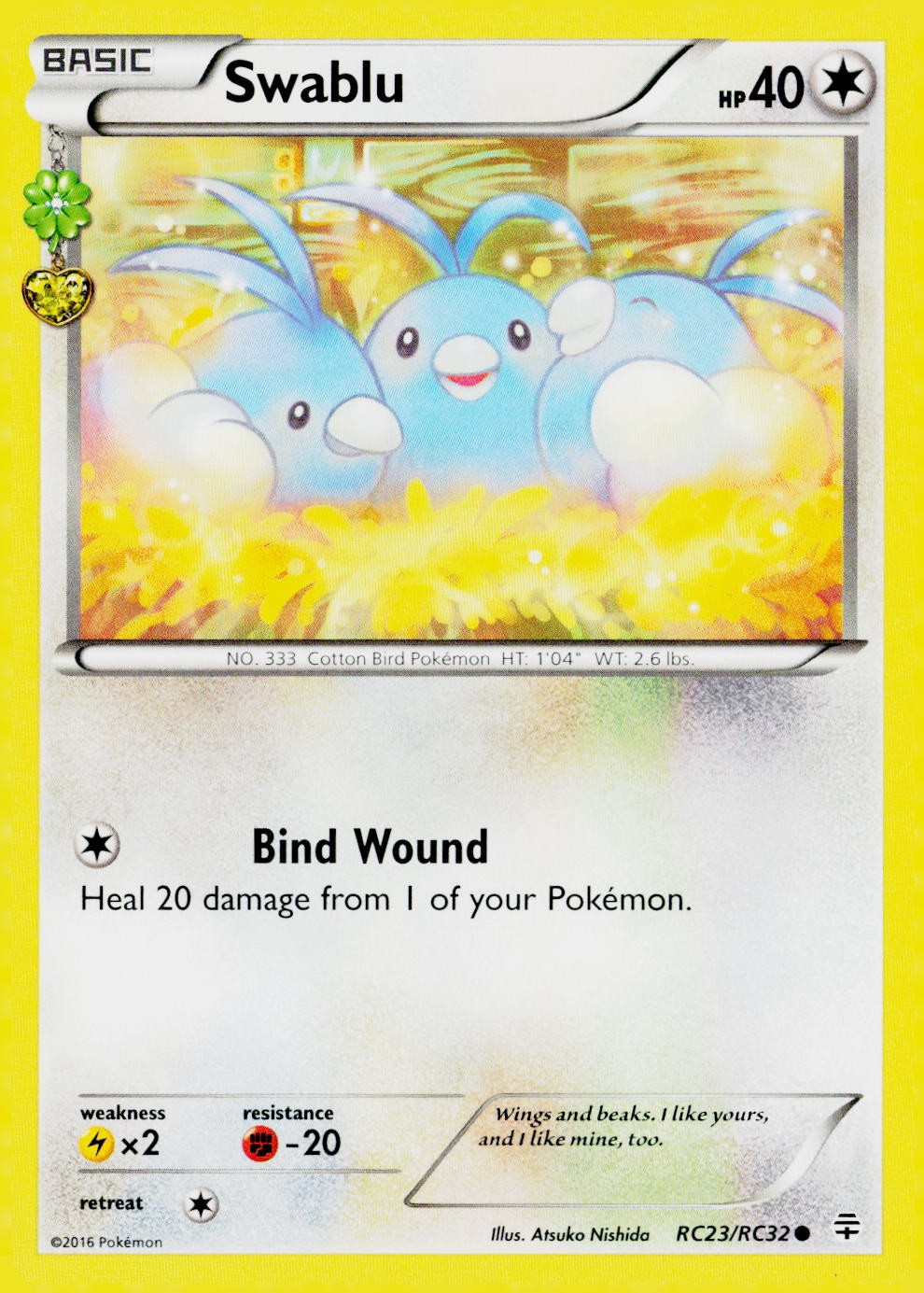 Swablu RC23/RC32 Generations: Radiant Collection Common NM