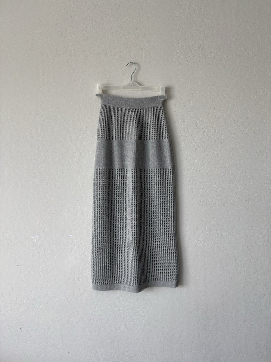 $800 Lisa Yang Lai Grey Cashmere Crochet Skirt | eBay