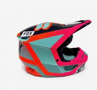Fox Racing Youth V1 Voke Motocross Helmet YS MIPS DOT Aqua Pink Orange