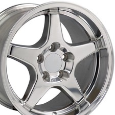 17x9.5 17x11 Polished 5036 Wheels Set 4 Fits C4 Corvette Camaro Firebird Zr1
