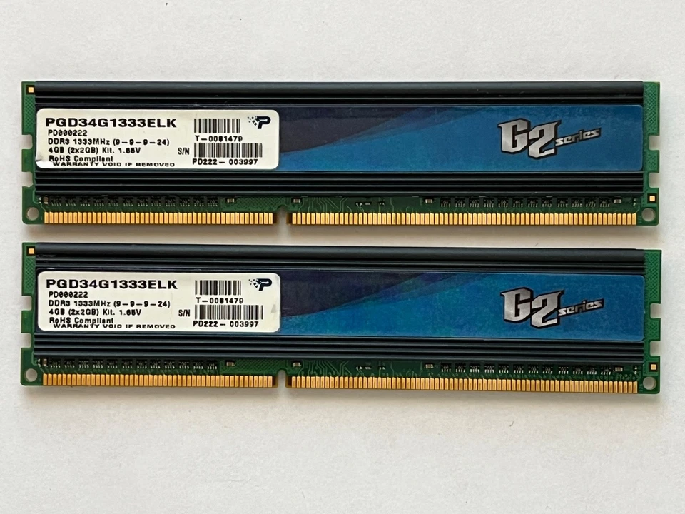 Patriot G2 Series 4GB (2GBx2) DDR3-1333 RAM PGD34G1333ELK - Image 2 of 3