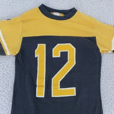 Vintage Sears Football Jersey T-Shirt XXXS Black Yellow