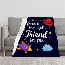 Durable Soft  Warm Flannel Blanket - Cheerful Whimsical Design with Stars