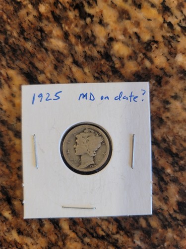 1925 - P MERCURY DIME MACHINE DOUBLING On Date