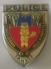 Police nationale, insigne du corps urbain de Papeete (Tahiti)...