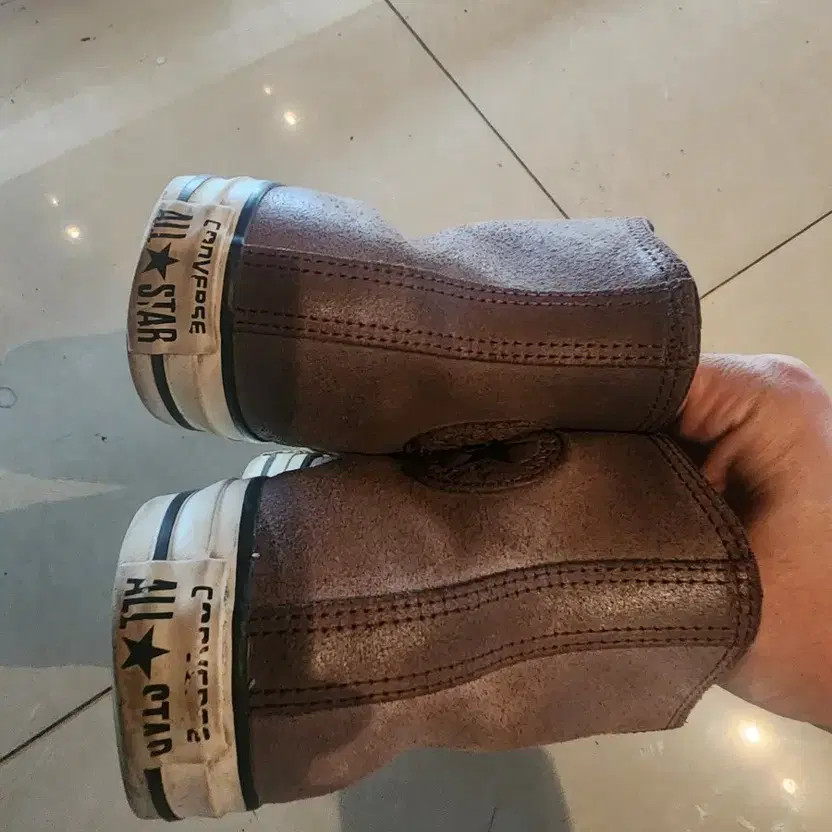 Converse High Brown Leather Sneakers 275 thumbnail 3