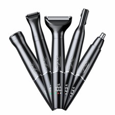 5-in-1 Rechargeable Nose  Ear Hair Trimmer - IPX7 Waterproof Dual Edge Groom...
