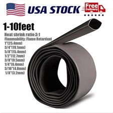 1-10FT Black Heat Shrink Tubing Electrical Wire Cable Ratio 3:1 Waterproof US