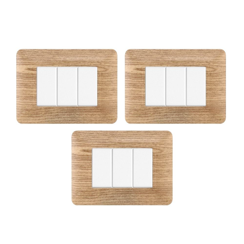 gloca Set 3 Placche Plastica 3P Legno Chiaro Compatibili Matix