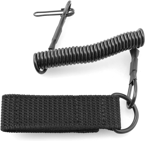 TAODAN Tactical Anti-Lost Elastic Lanyard Black Spiral Cable Coil Style Secur... - Picture 3 of 12