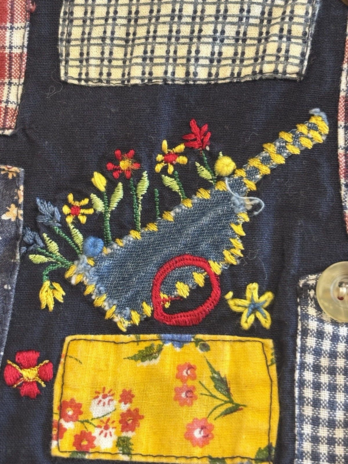 Vintage 90s Studio Collection Patchwork Cat Vest … - image 10