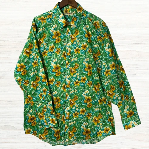 Point Green Floral Dress Shirts for Men for sale | eBay
