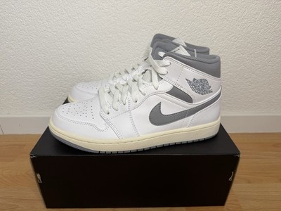 Nike Air Jordan 1 Mid White Stealth Neutral Grey Sneaker Gr. 42,5