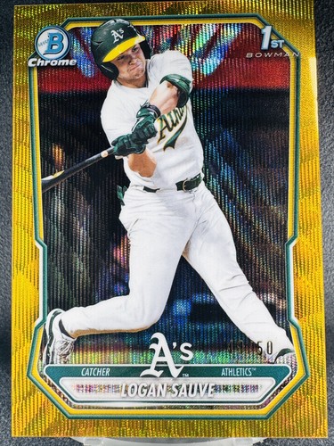 2026 Bowman Chrome Logan Sauve Gold Wave /50 #BCP-181 1st Bowman - Athletics