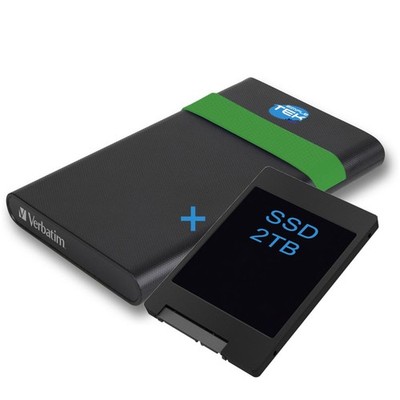 Verbatim Box With 2TB SSD Preinstalled USB 3.0 External Hard Drive Enclosure