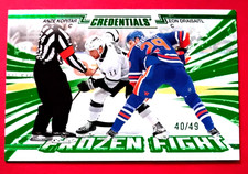 2024-25 ANZE KOPITAR LEON DRAISAITL 40/49 Green Frozen Fight Credentials