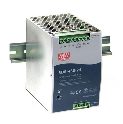 Mean Well SDR-480-24 24V 20A 480W Slim DIN Rail Power Supply with PFC Function
