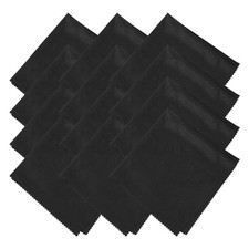12 Pcs Microfiber Cleaning Cloth for Glasses 8" x 8" Eyeglass Cloth, Black